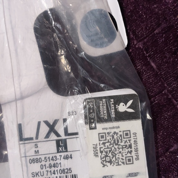 New PlayBoy Bunny black canvas belt white bunny’s clip front size sz s/m & l/xl - Picture 6 of 8